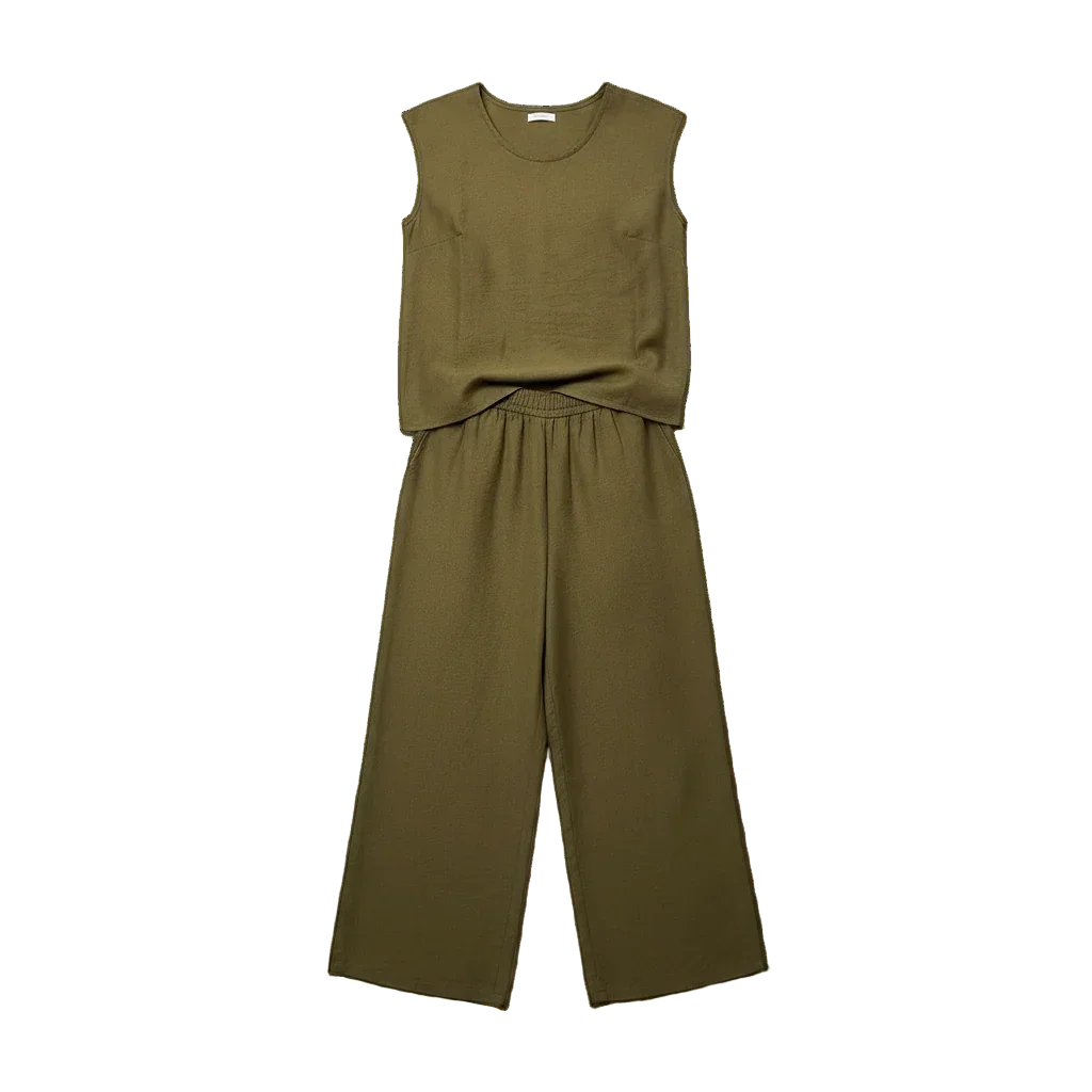 Linen Set Top & Wide Pants - Viva 1