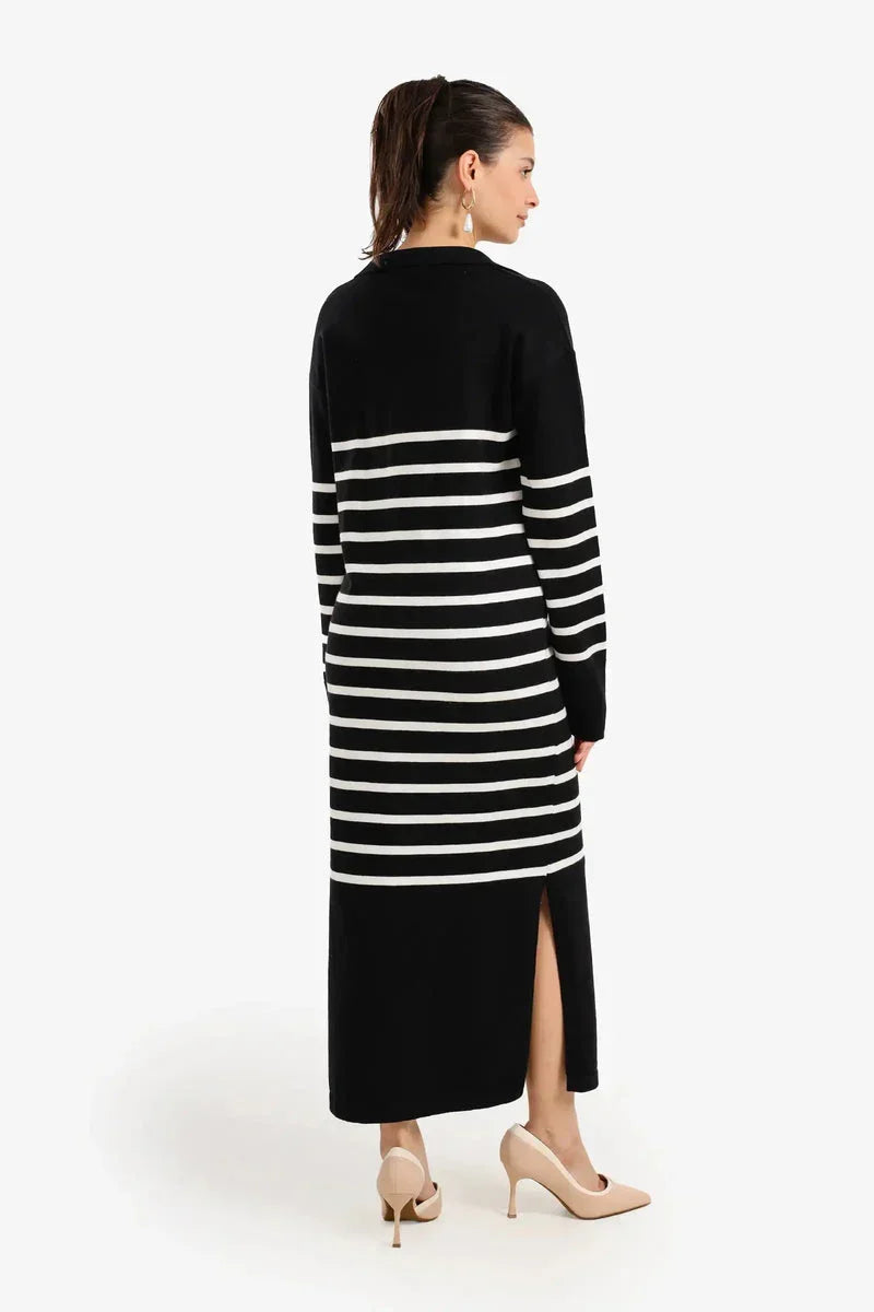 Carina - Striped Knit Midi Dress 3