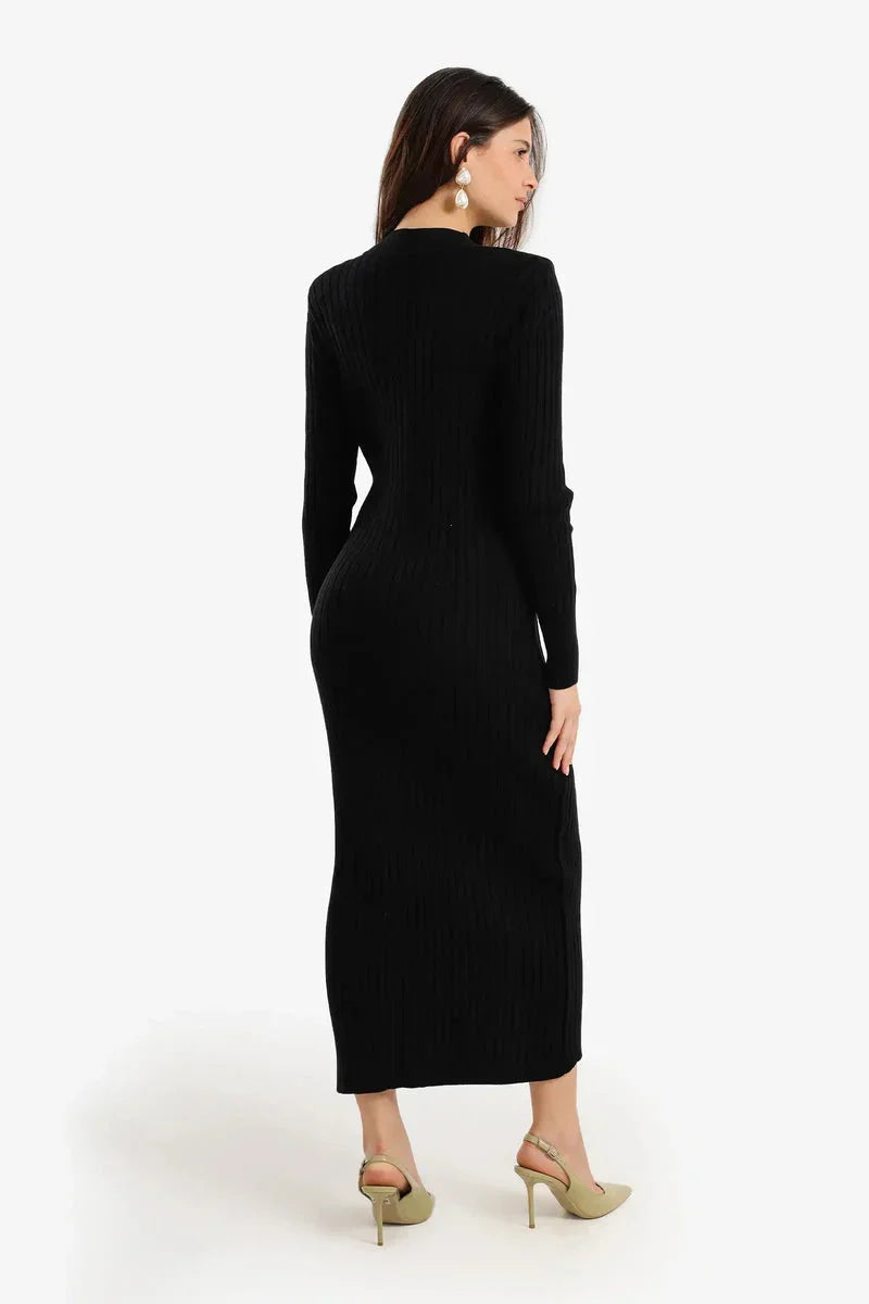 Carina - Ribbed Button-Up Midi Dress 4