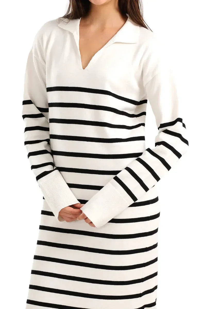 Carina - Striped Knit Midi Dress 6
