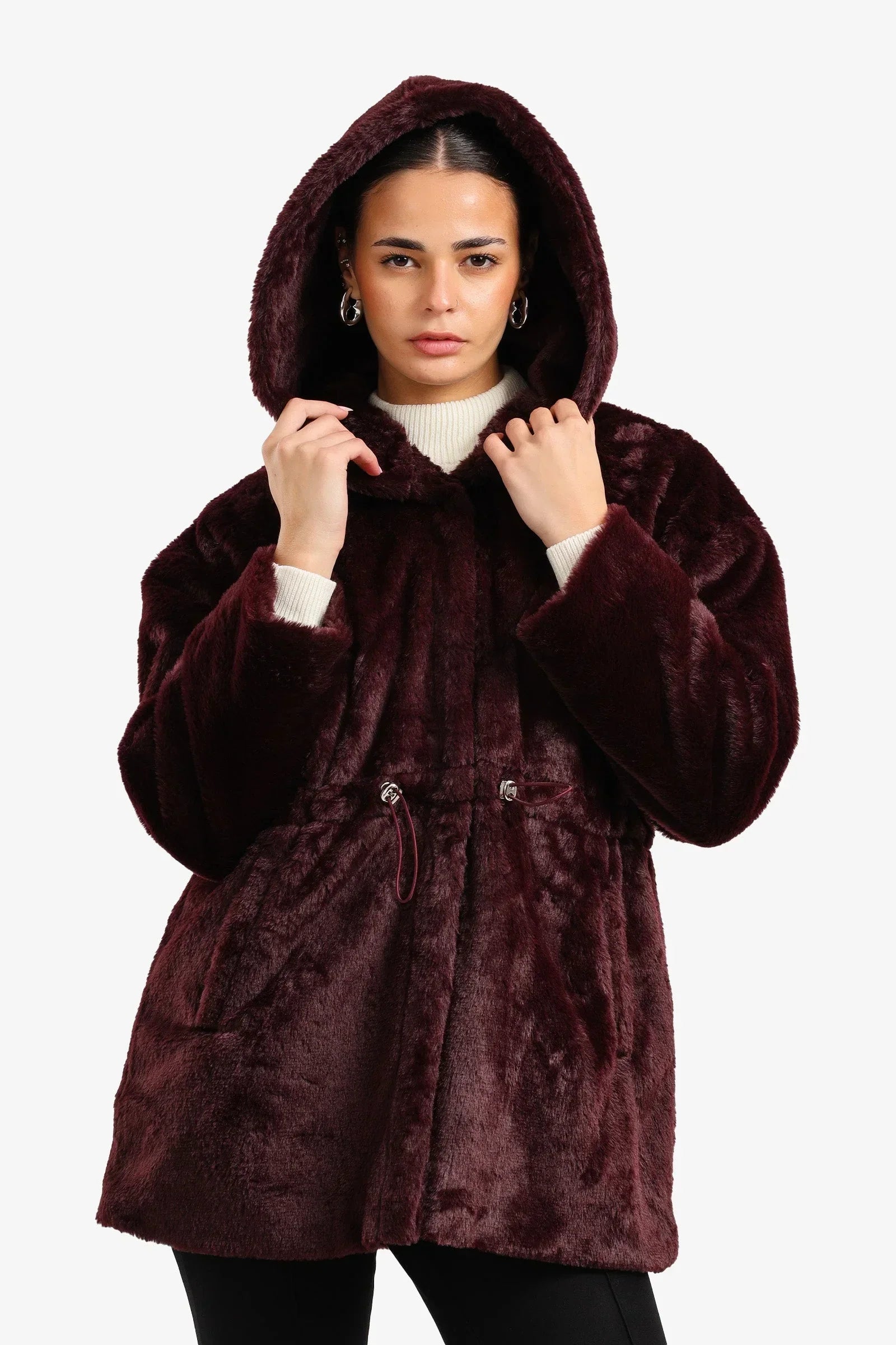 Clue - Hooded Faux Fur Coat 1