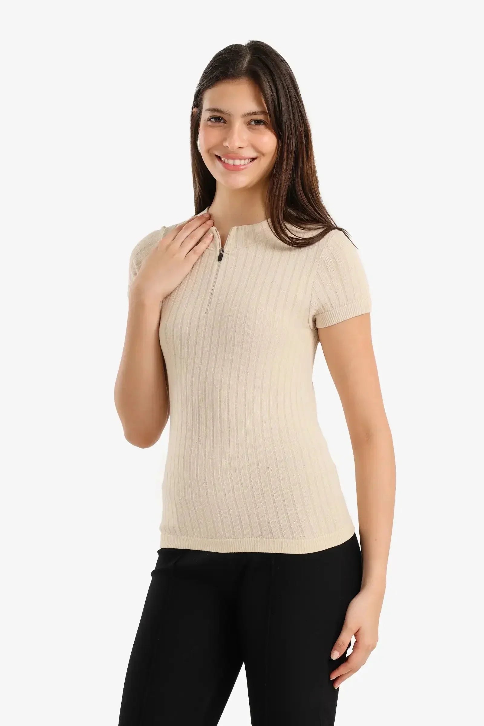 Carina - Ribbed Short Sleeve Top 5