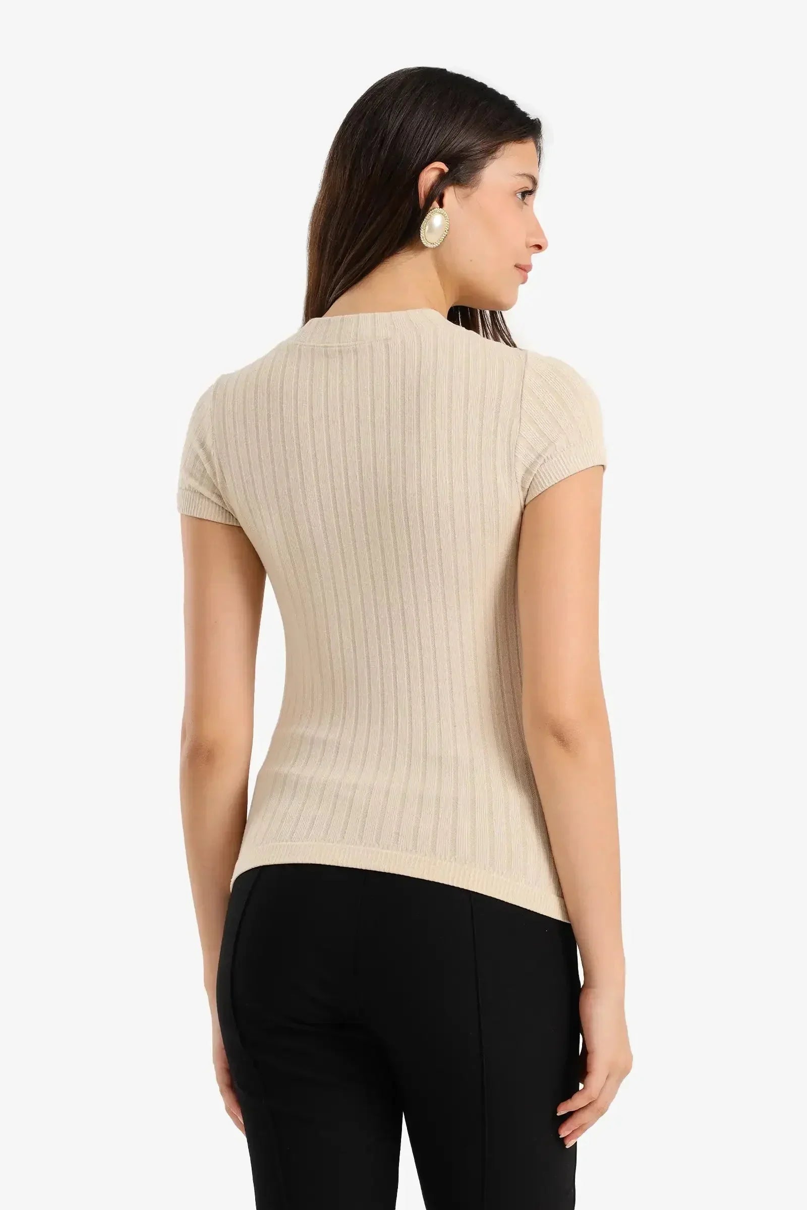 Carina - Ribbed Short Sleeve Top 7