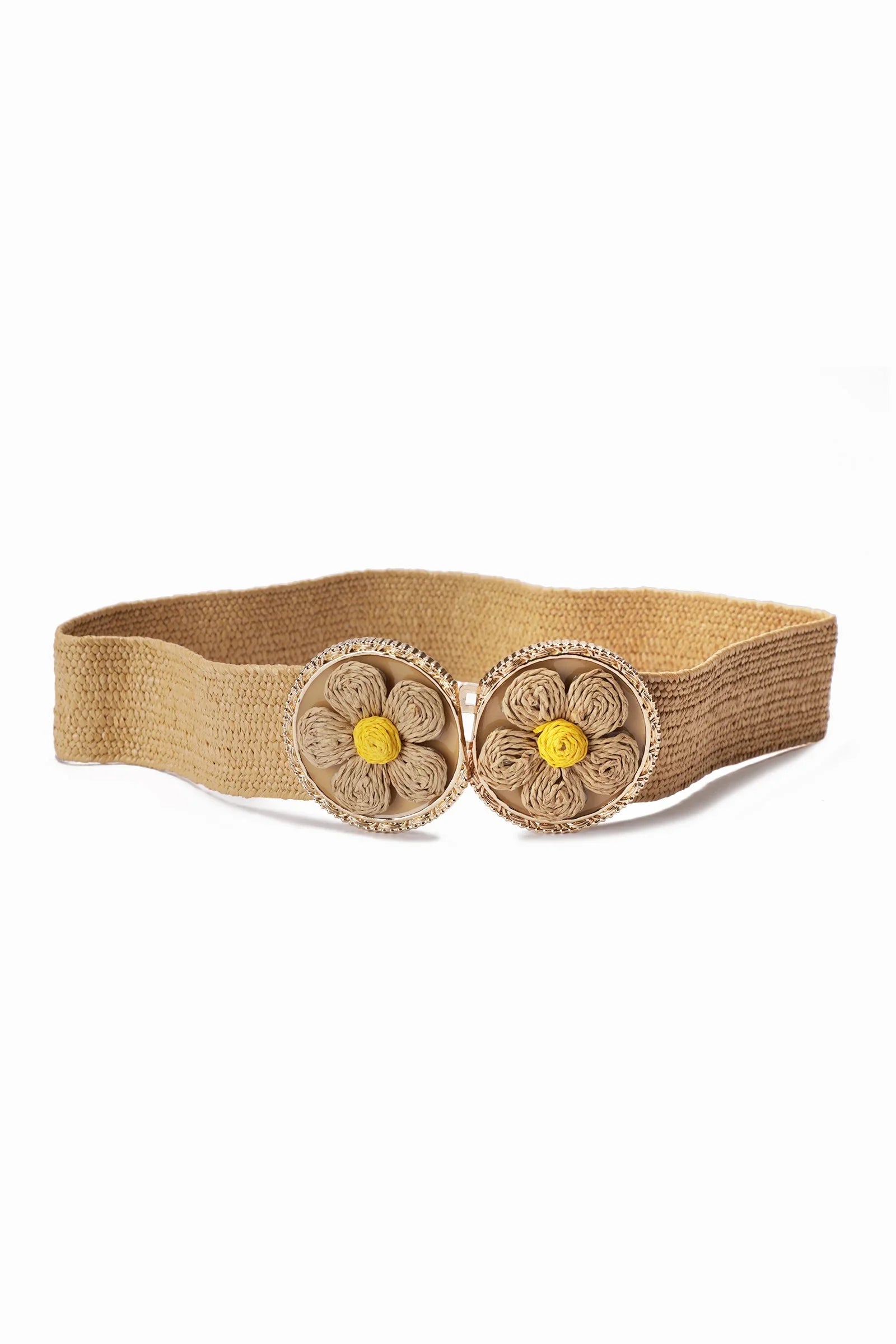 Clue - Floral Buckle Woven Belt 1