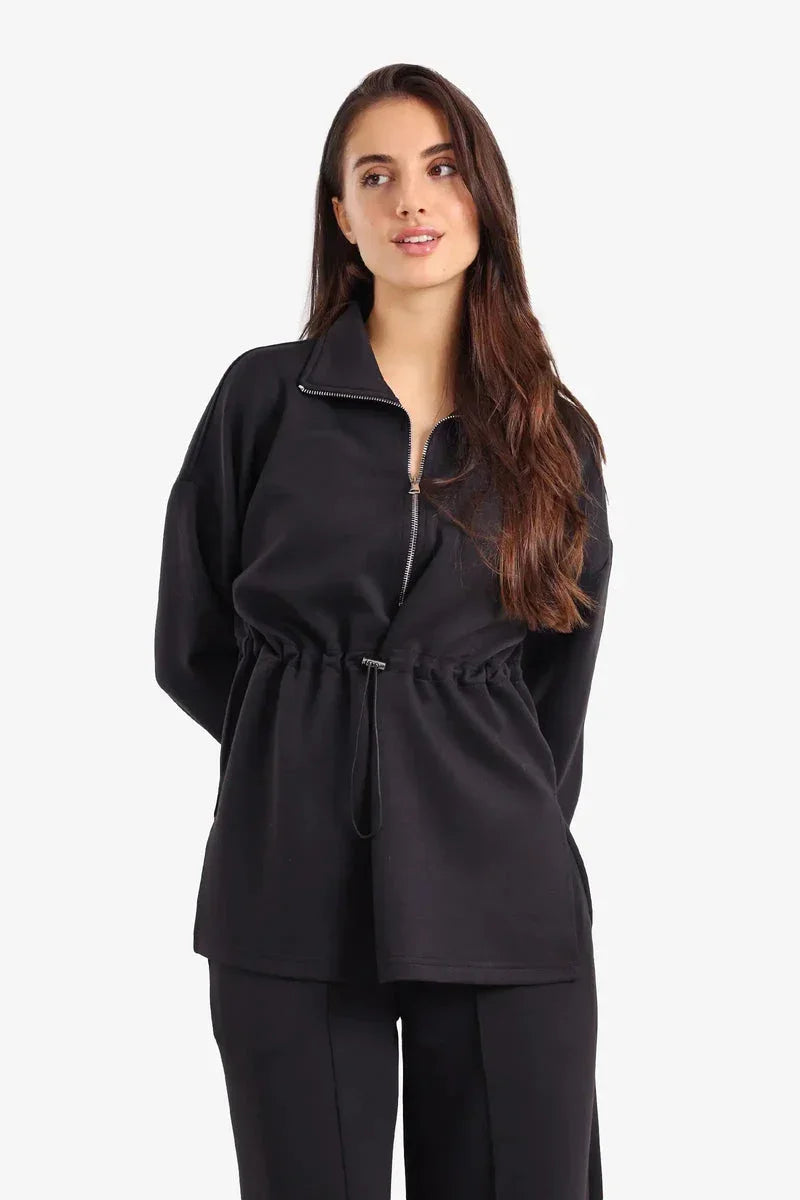 Half Zip-Up Lounge Sweatshirt - Carina 1