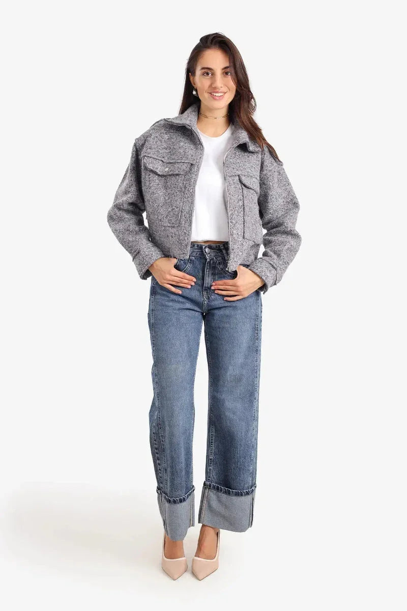 Carina - Cropped Fleece Zip-Up Jacket 10