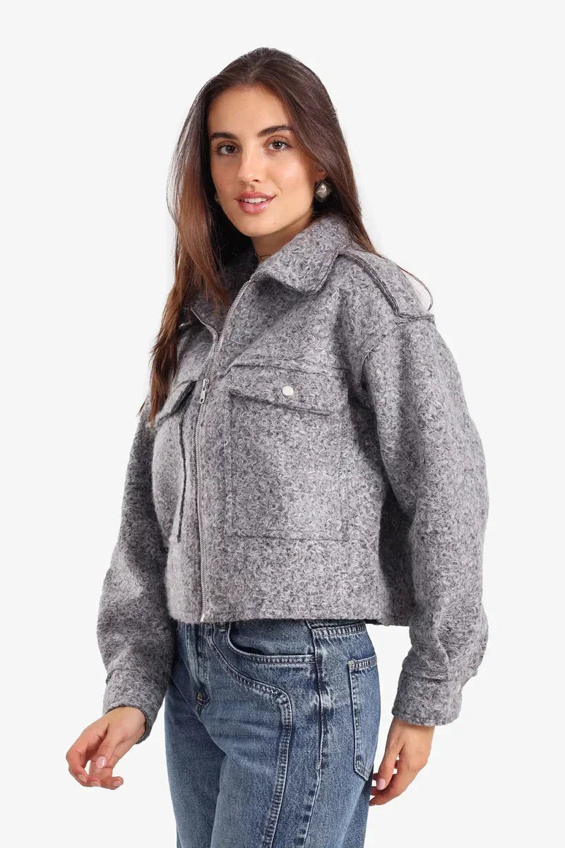 Carina - Cropped Fleece Zip-Up Jacket 4