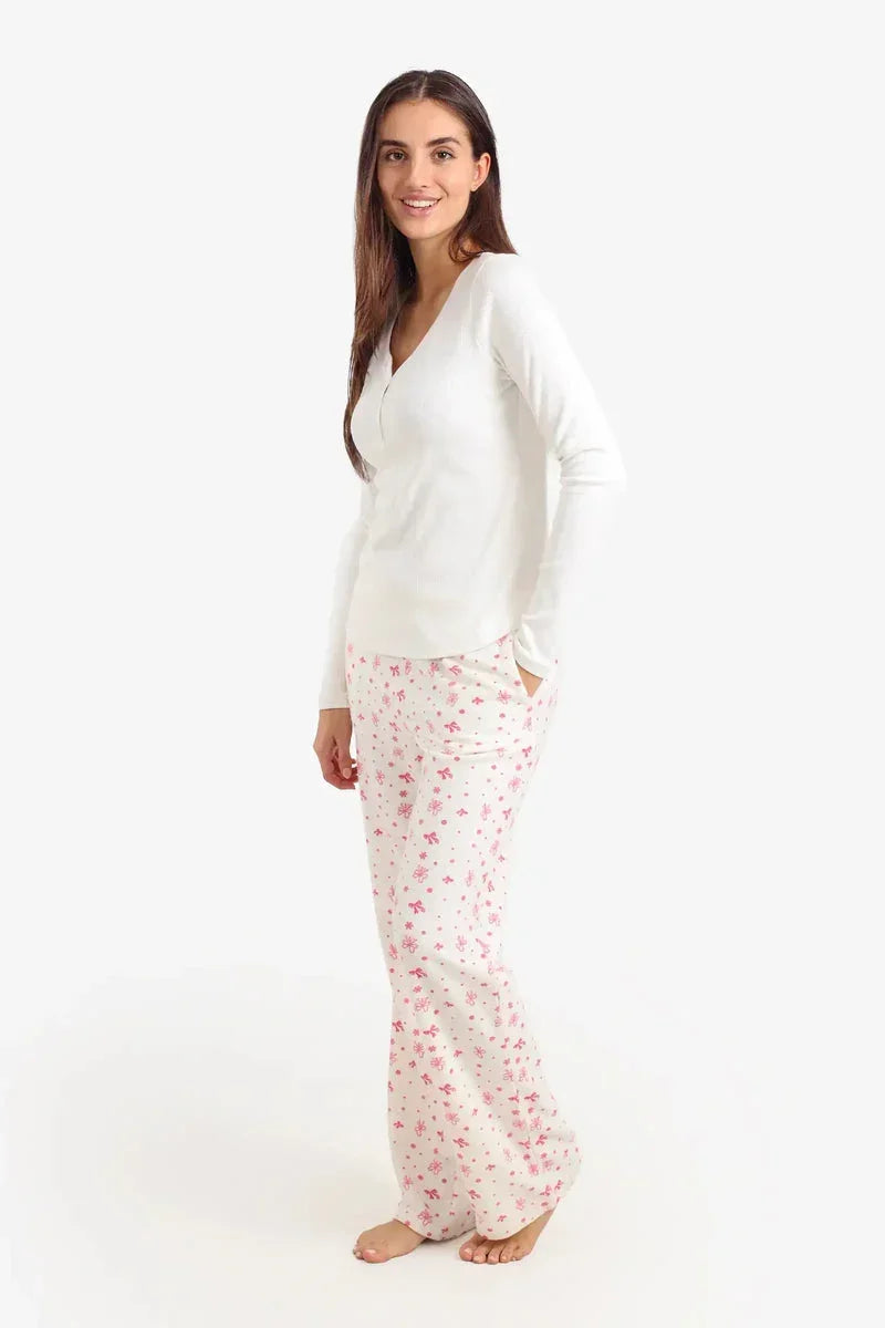 Carina - Henley Neck Printed Pyjama Set 3
