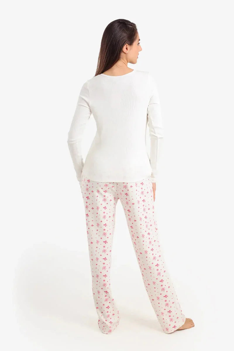 Carina - Henley Neck Printed Pyjama Set 4
