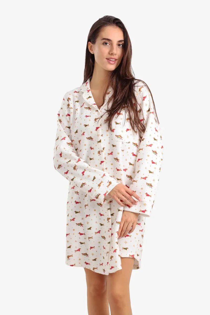 Carina - Festive Printed Night Shirt 2