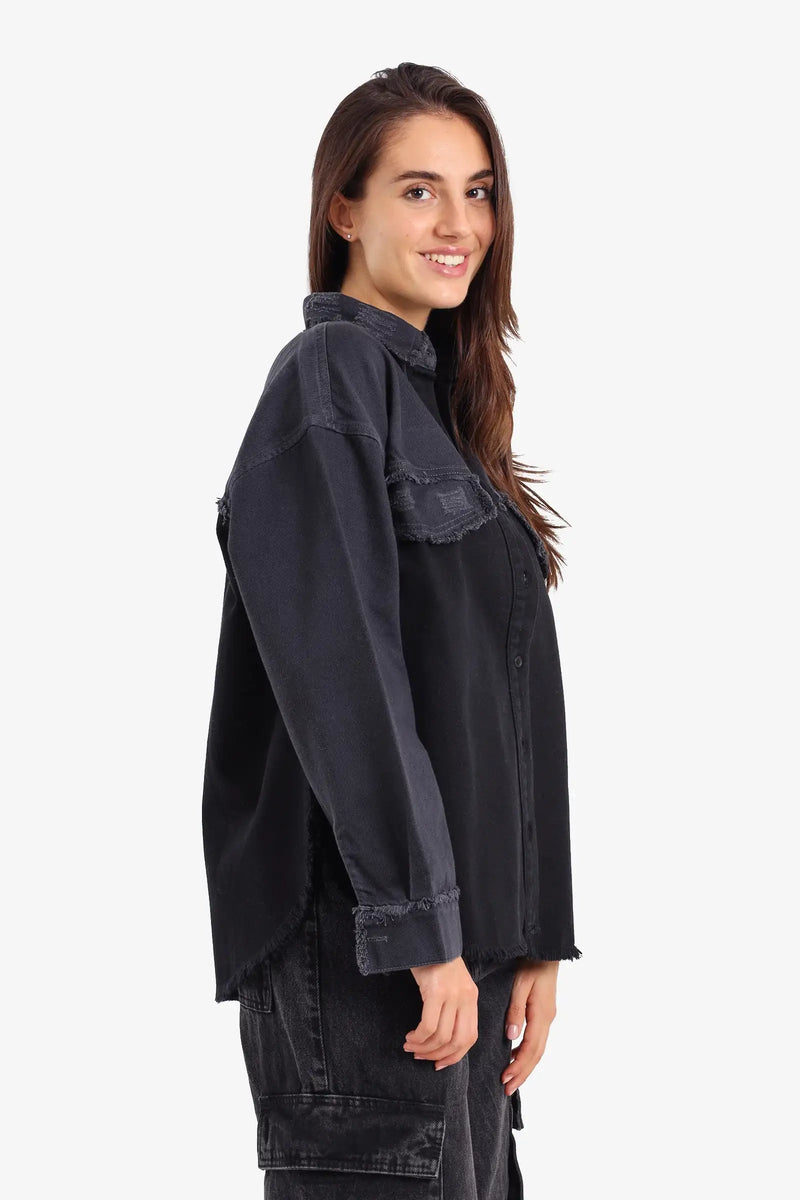 Carina - Two-Tone Denim Shirt