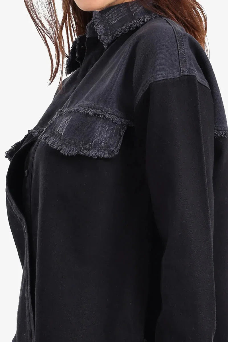 Carina - Two-Tone Denim Shirt 4