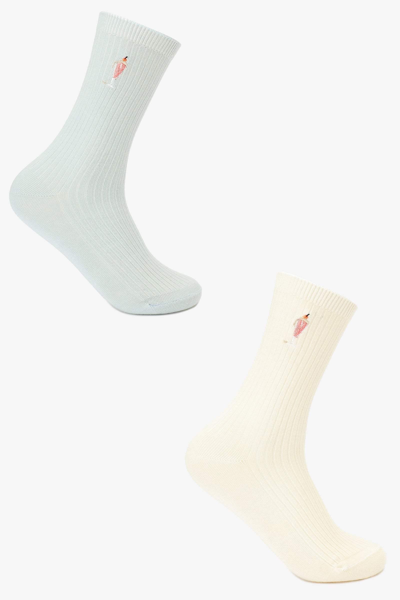 Carina - Ice Cream Printed Socks - 2 Pairs 1
