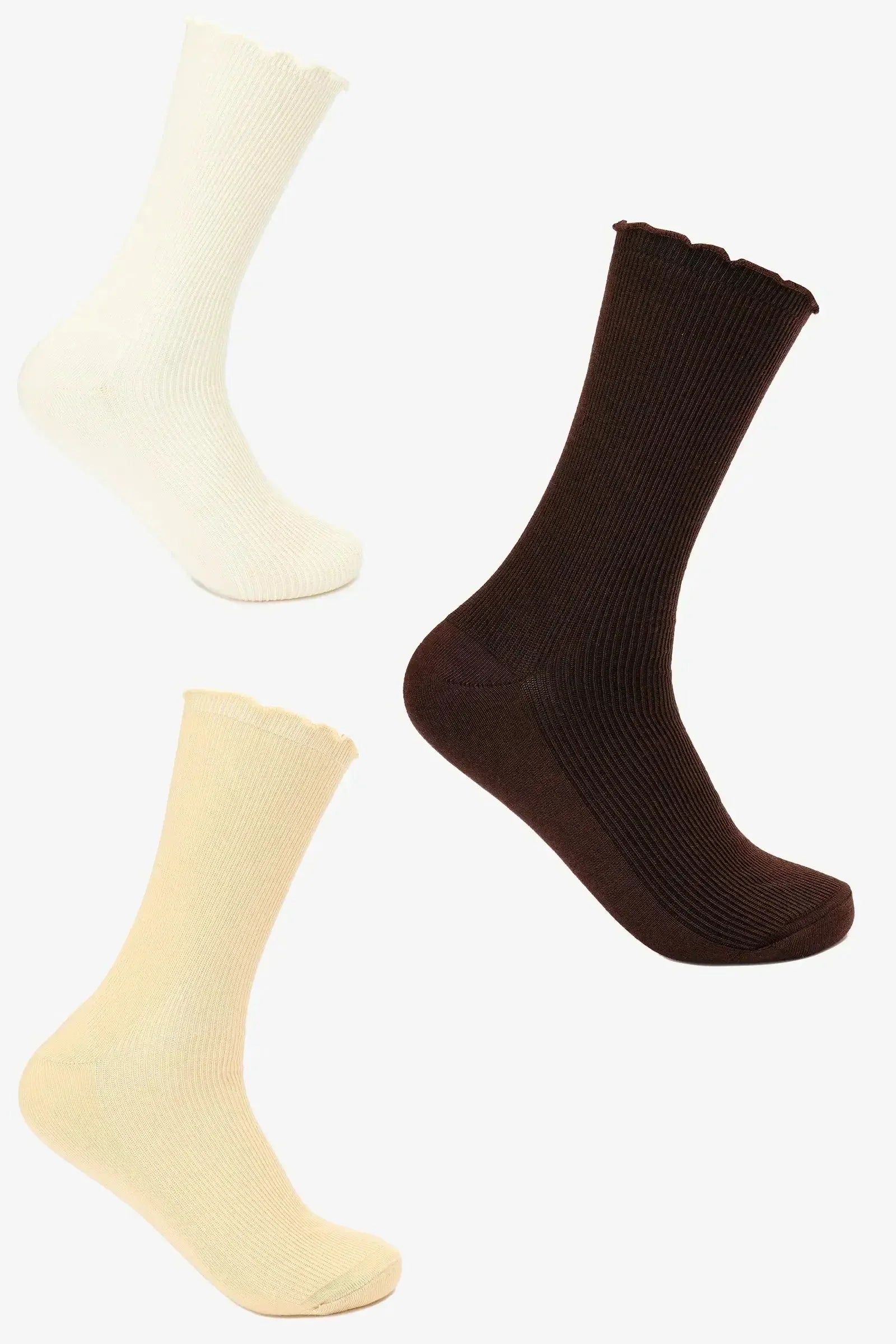 Carina - Long Ribbed Socks - 3 Pairs 1