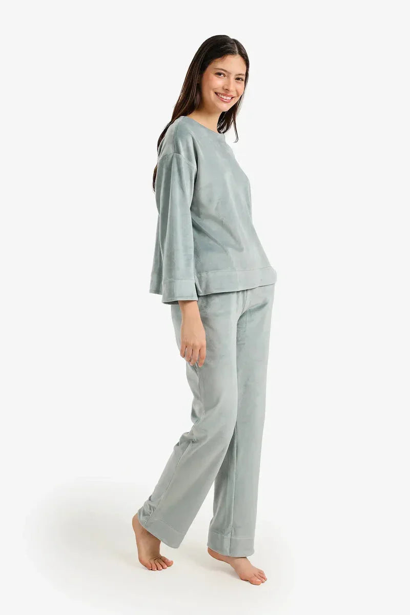Velvet Long-Sleeve Pyjama Set - Carina 8