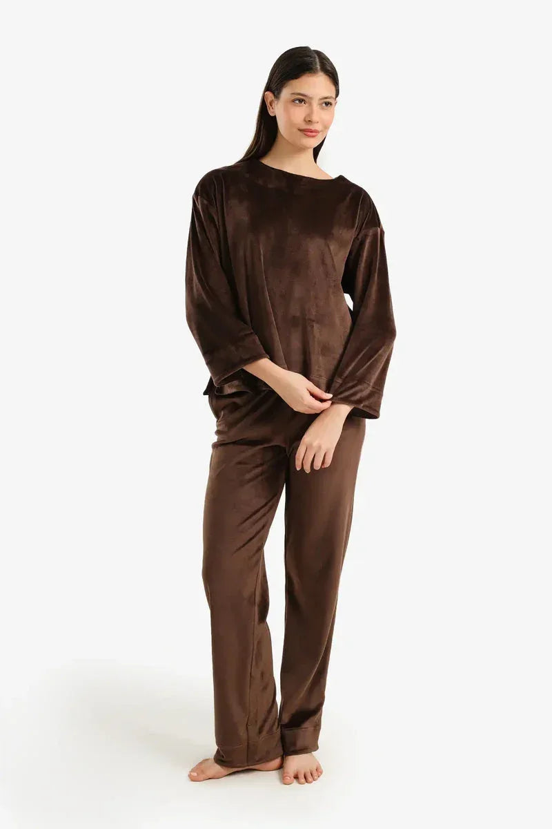 Velvet Long-Sleeve Pyjama Set - Carina 3