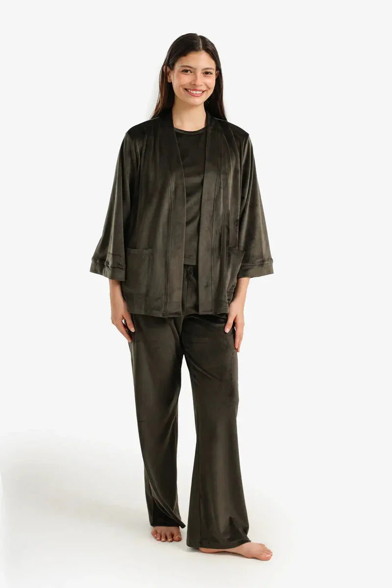 Carina - Velvet 3-Piece Pyjama Set 1