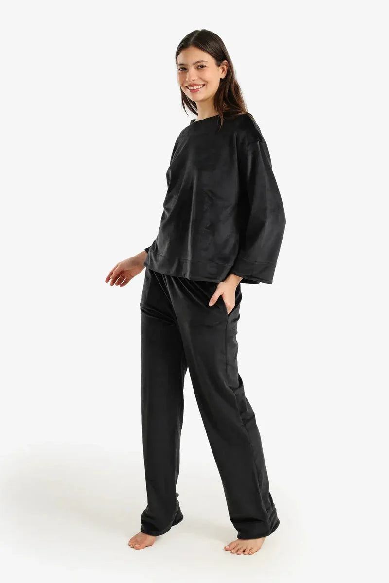 Velvet Long-Sleeve Pyjama Set - Carina 5