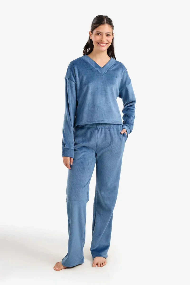 Carina - Ribbed Velvet Pyjama Set 1