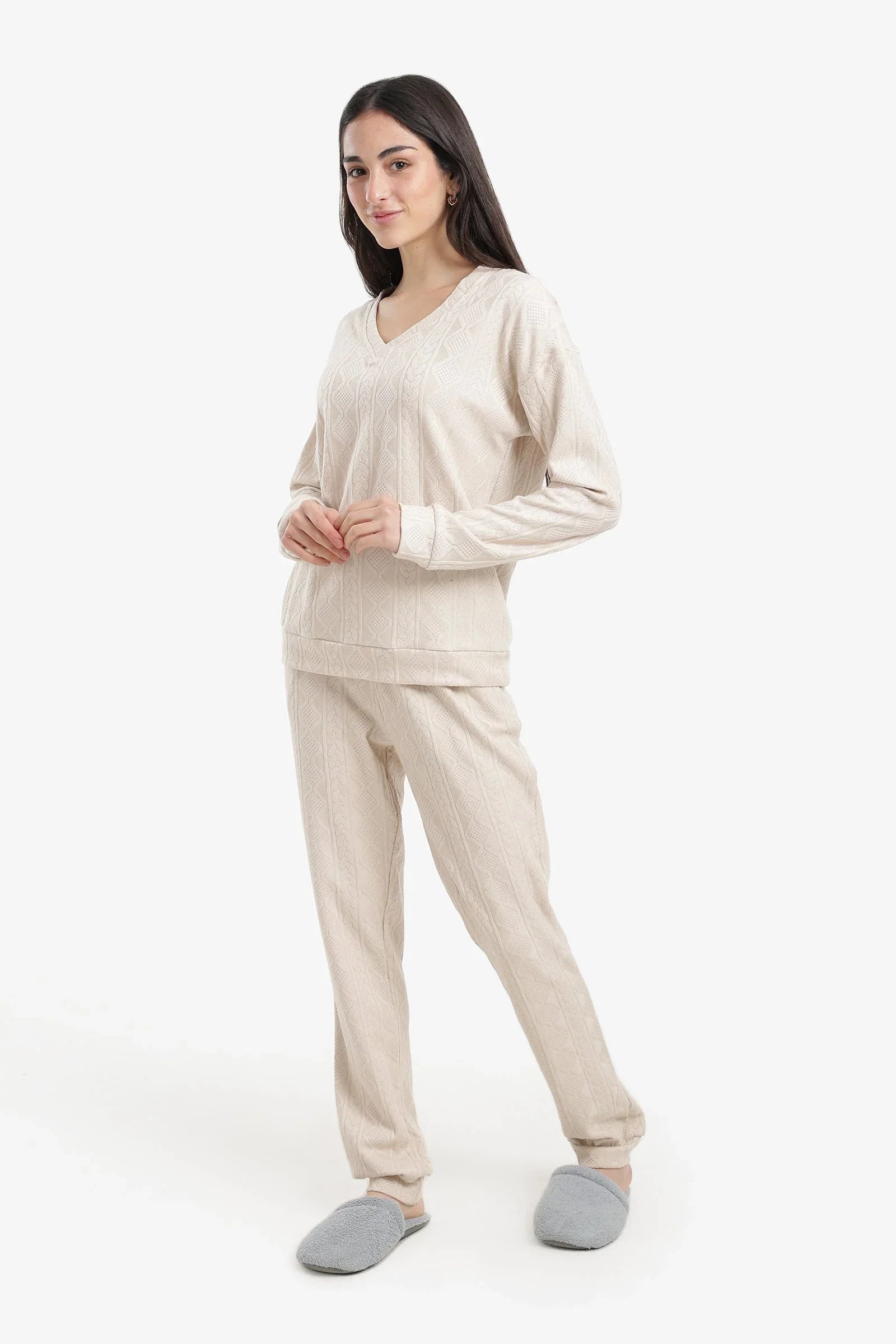 Carina - Cable Knit Pattern Pyjama Set 10