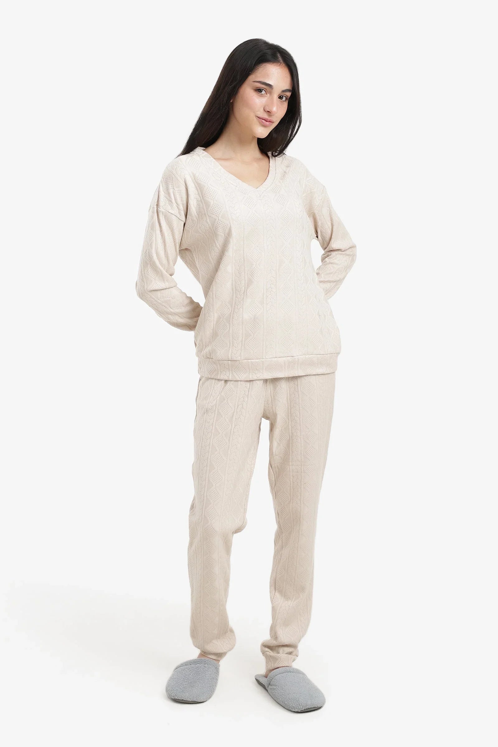 Carina - Cable Knit Pattern Pyjama Set 9