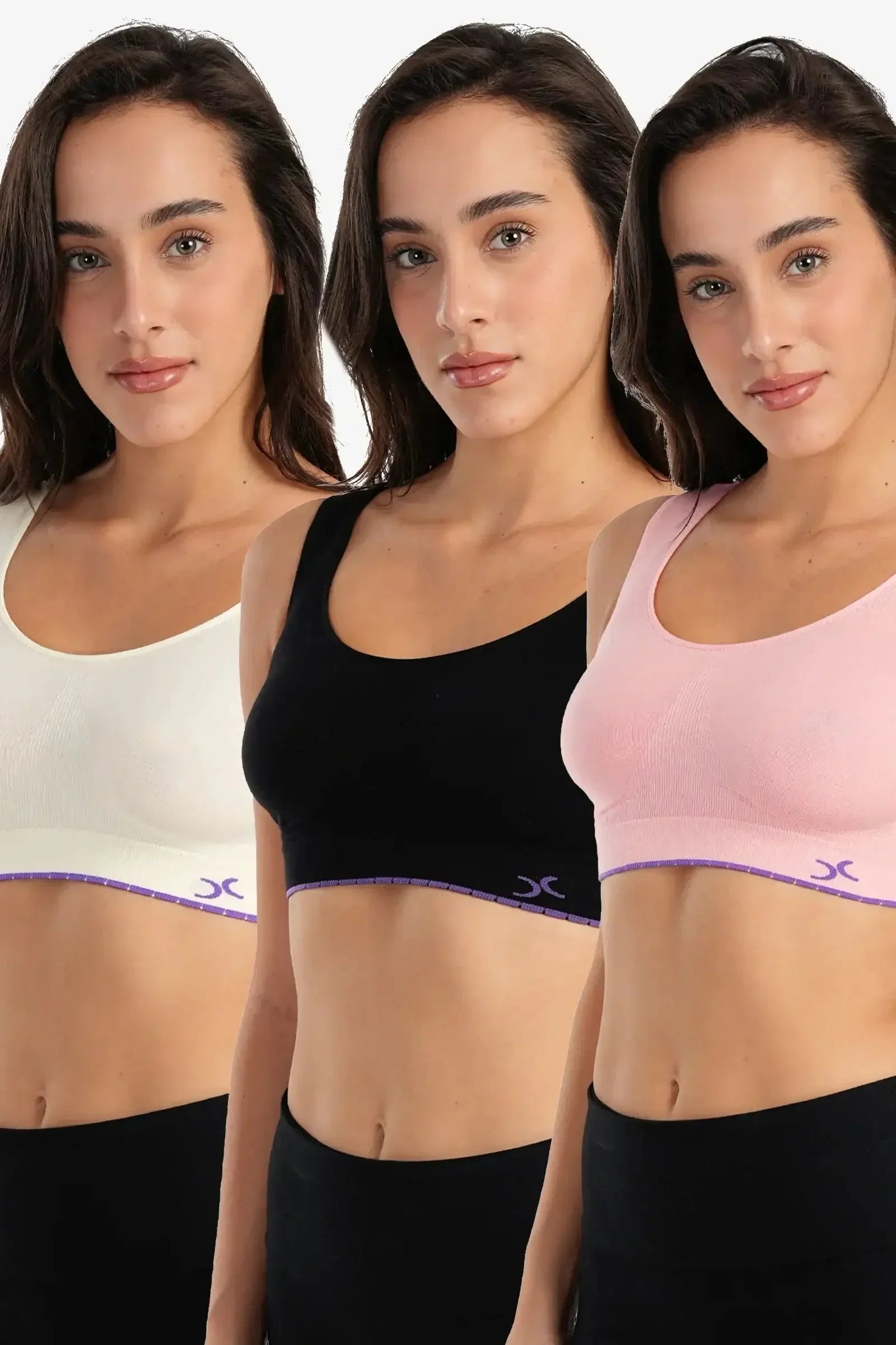 Carina - Cotton Soft Bralette - 3 Pcs 3