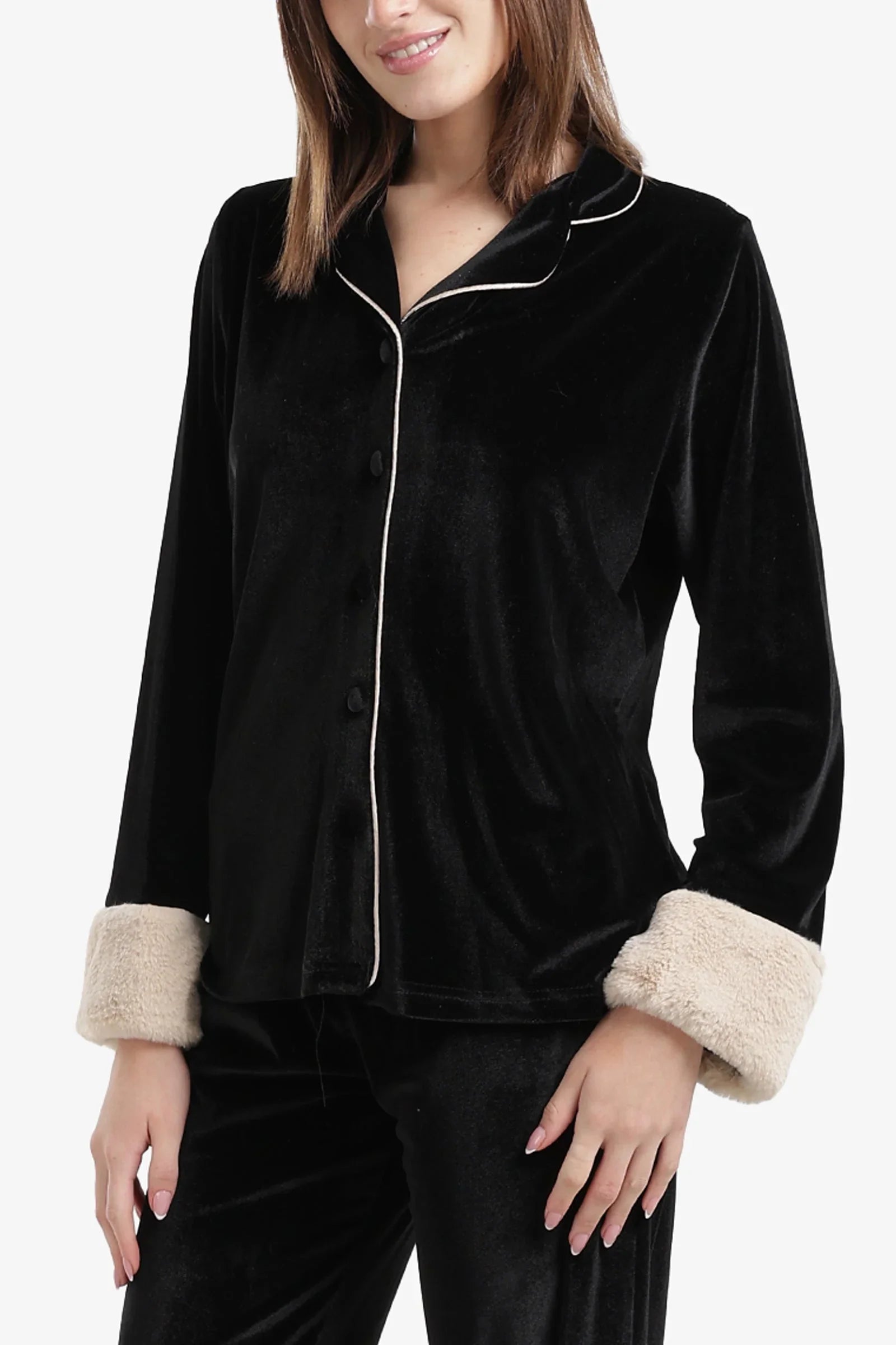 Carina - Velvet Button-Down Pyjama Set 20