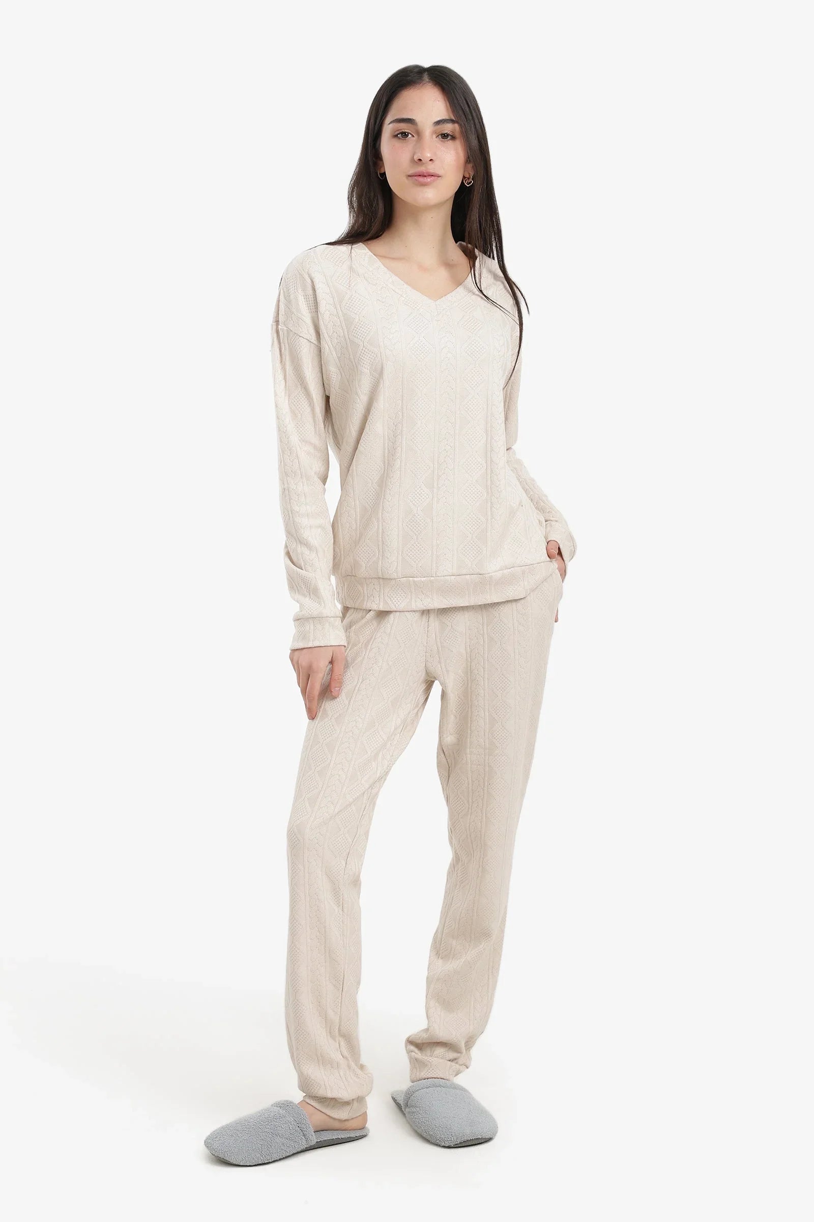 Carina - Cable Knit Pattern Pyjama Set 21