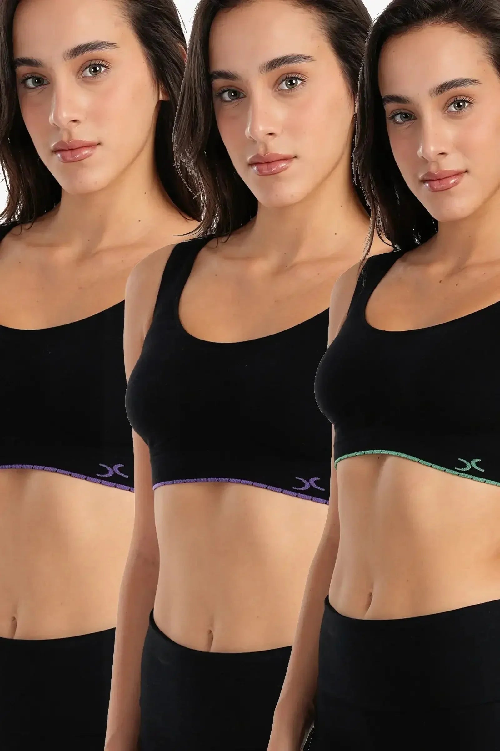 Carina - Cotton Soft Bralette - 3 Pcs 4