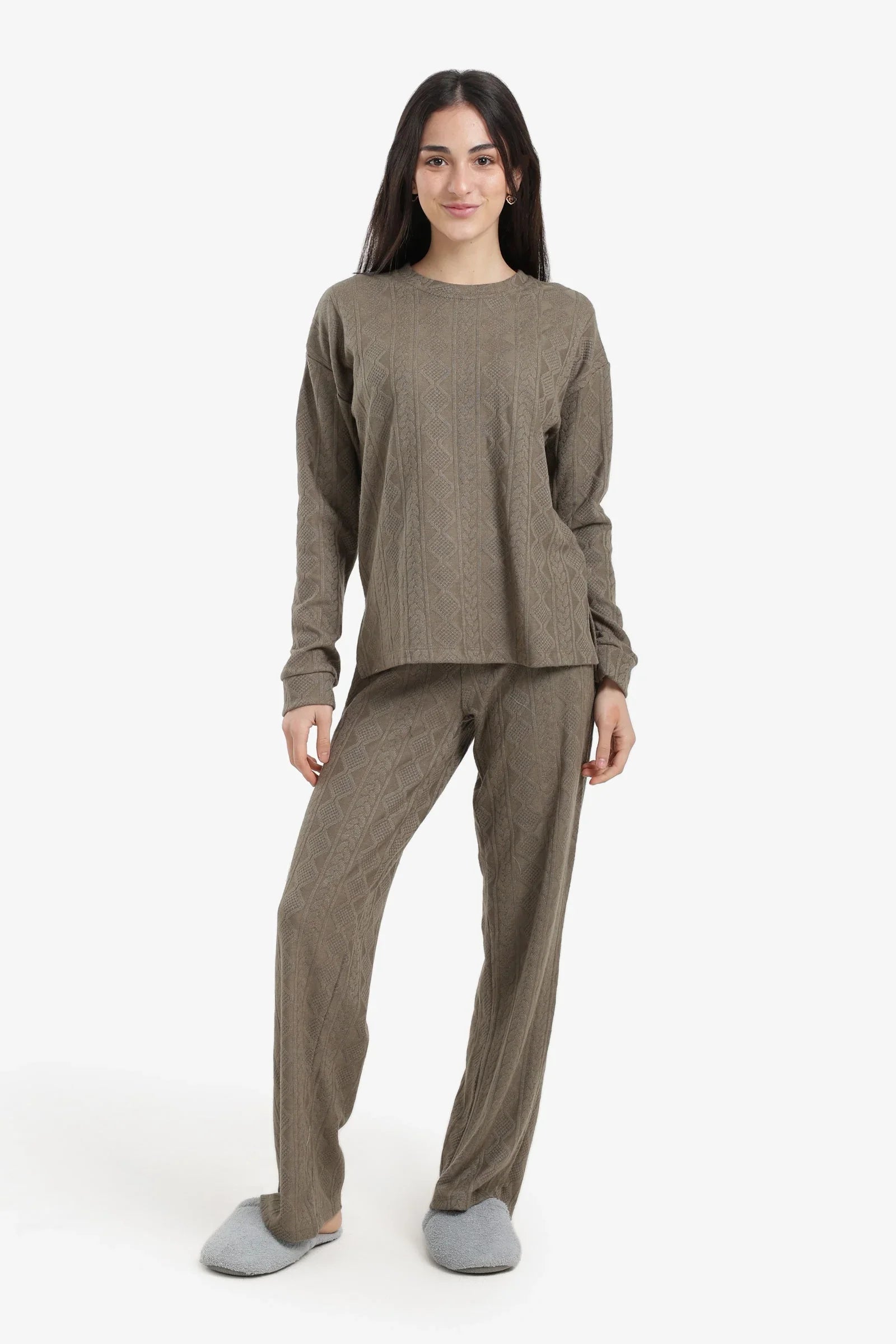 Carina - Self-Pattern Relaxed Pyjama Set 10