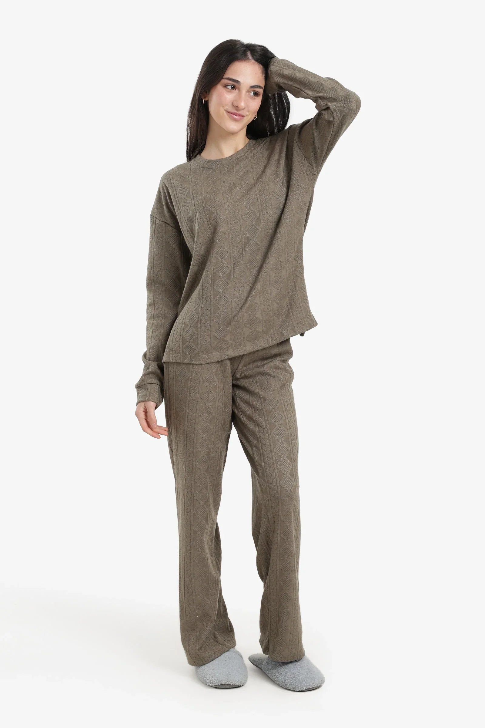 Carina - Self-Pattern Relaxed Pyjama Set 9