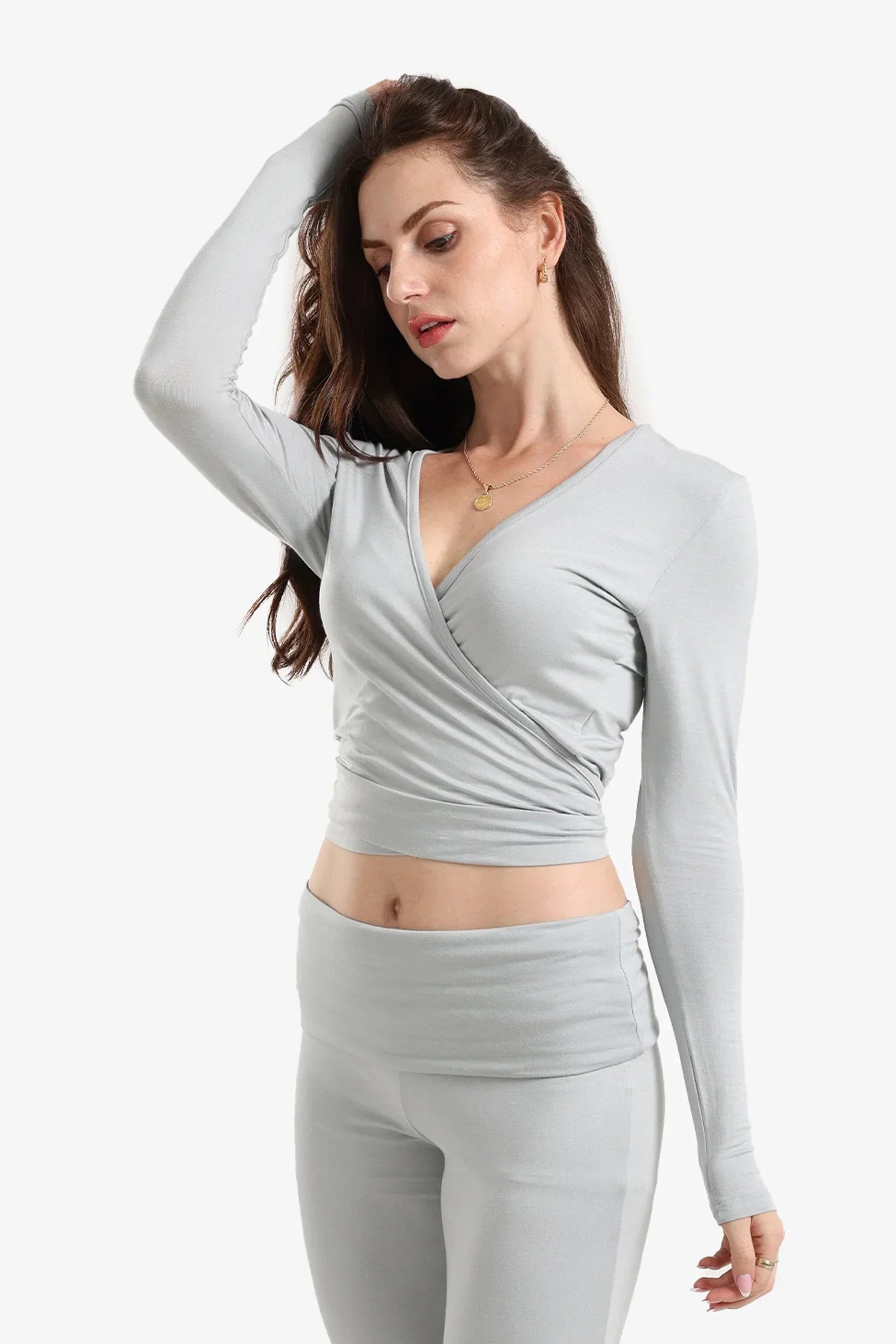 Clue - Tie-Back Wrap Lounge Top 2