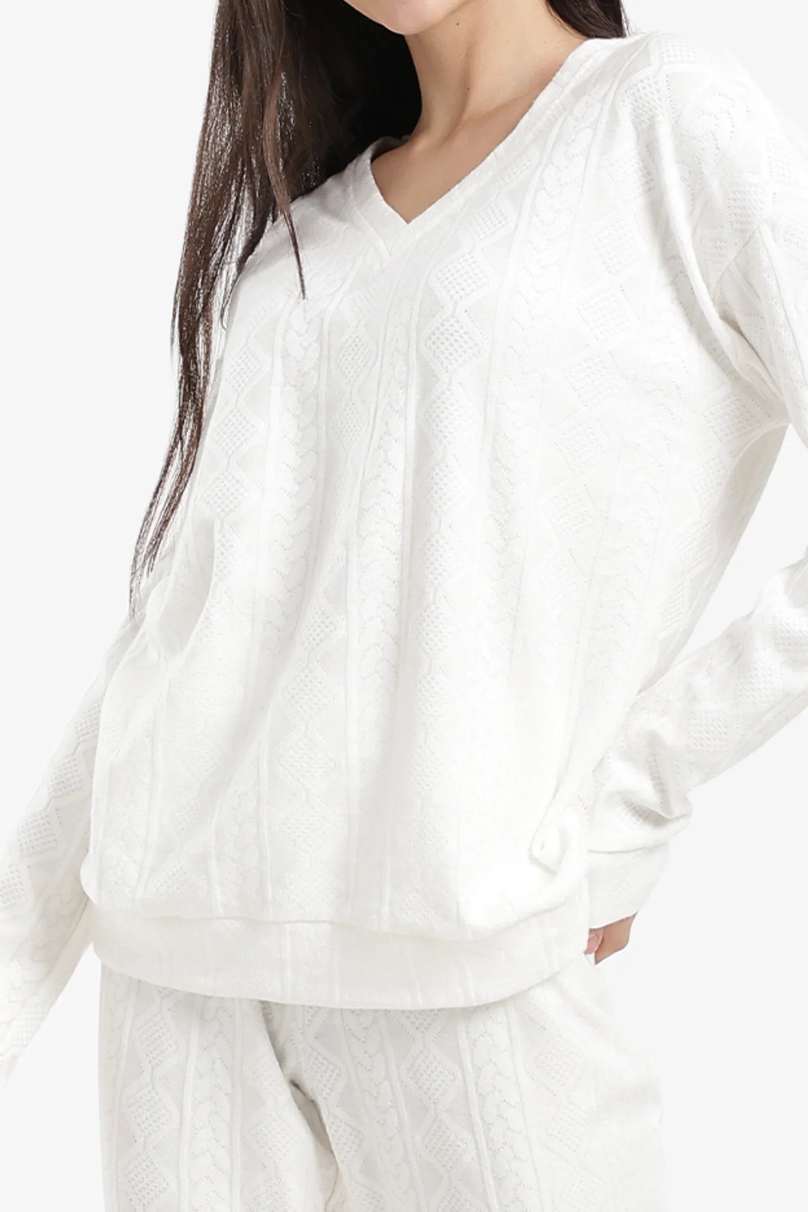 Carina - Cable Knit Pattern Pyjama Set 8