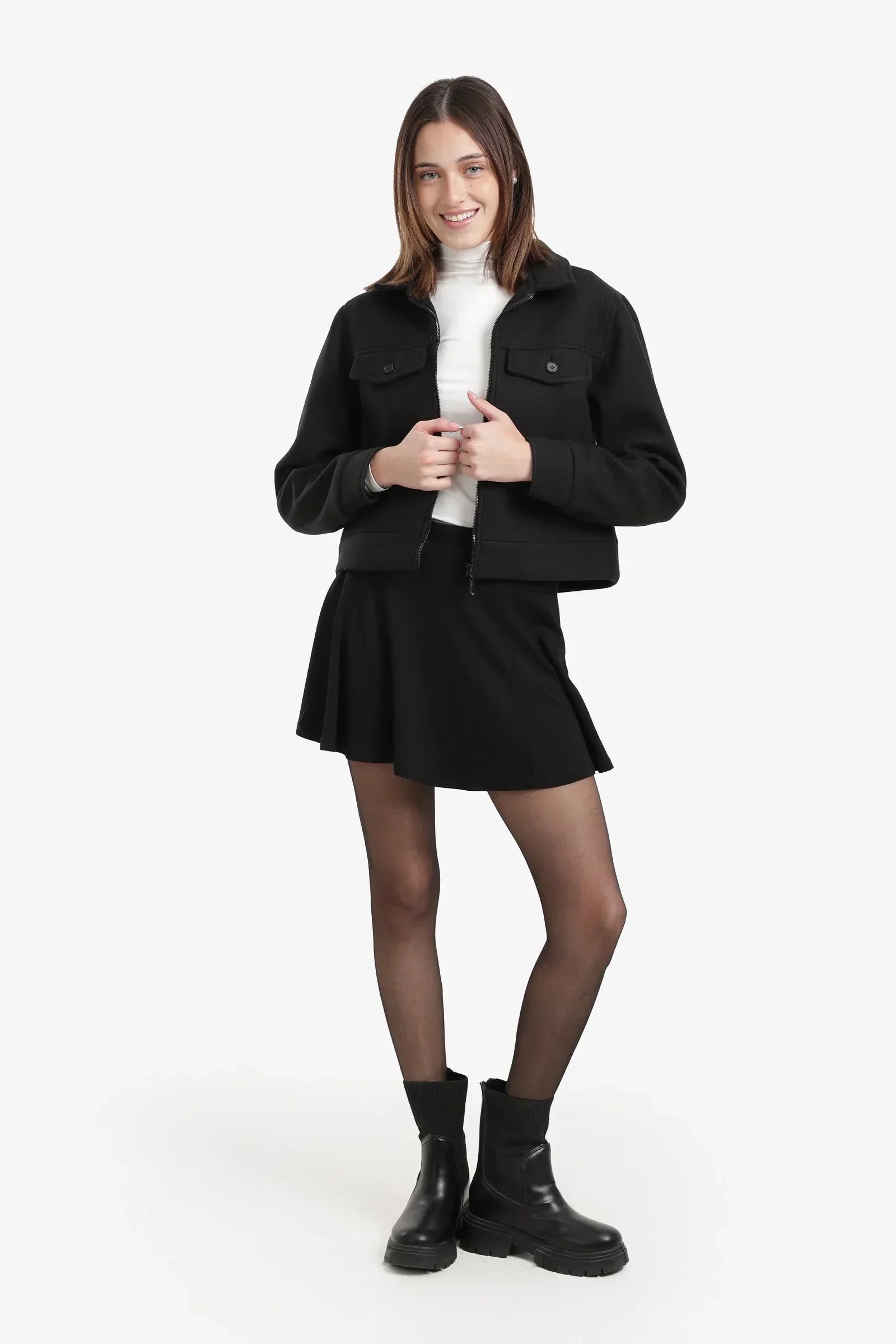 Carina - Flap Pocket Cropped Jacket 1