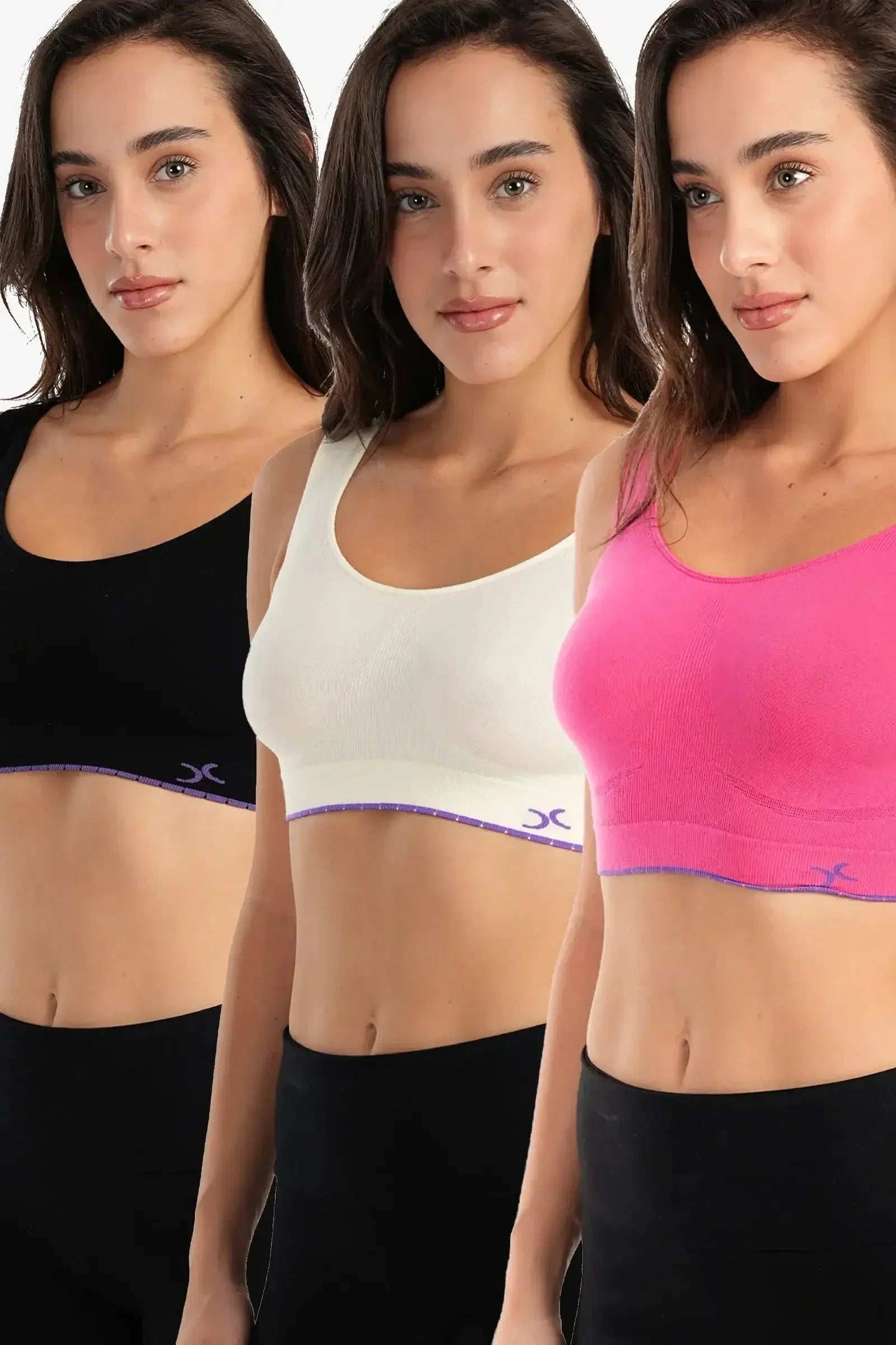 Carina - Cotton Soft Bralette - 3 Pcs 1