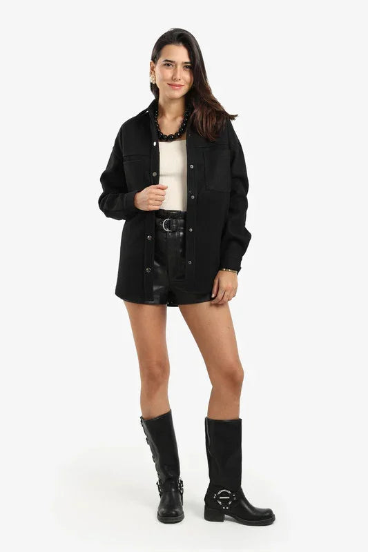 Button-Down Fleece Overshirt - Carina 1