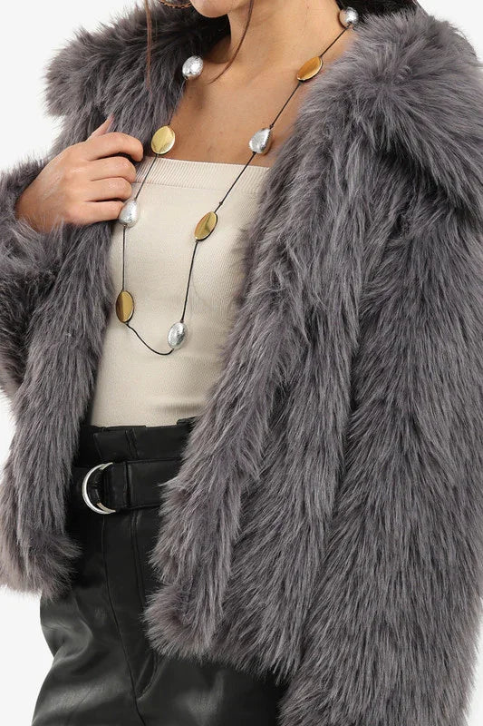 Carina - Sherpa Open Neckline Coat 5