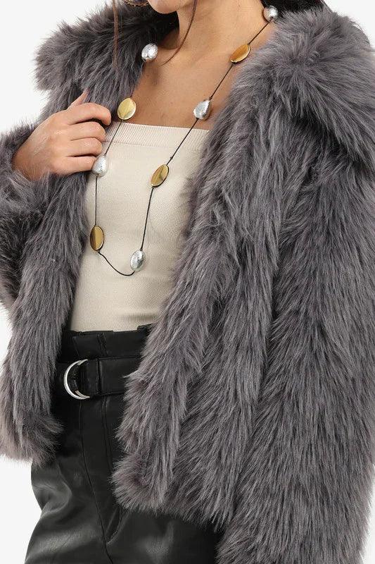 Sherpa Open Neckline Coat - Carina 5