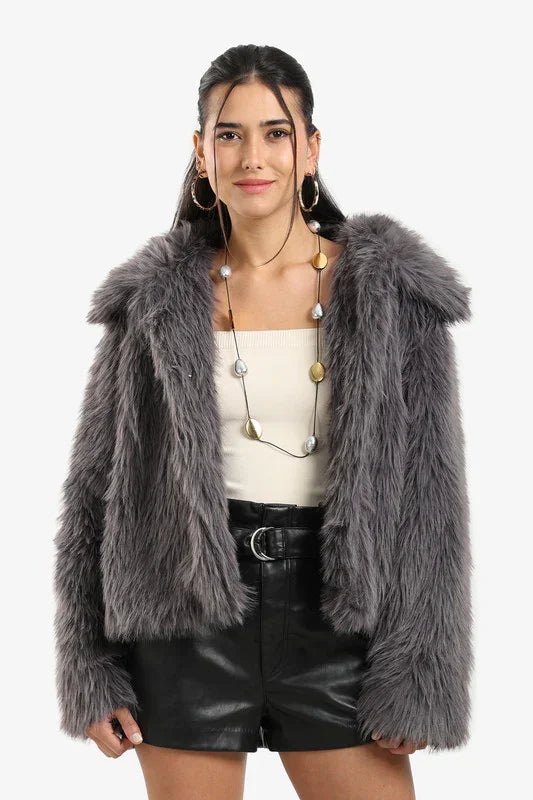 Sherpa Open Neckline Coat - Carina 9