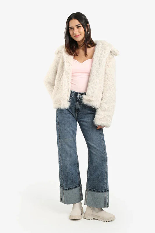 Carina - Sherpa Open Neckline Coat 11