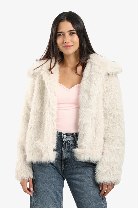 Sherpa Open Neckline Coat - Carina 14