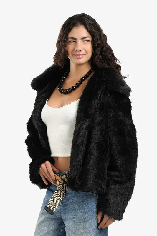 Sherpa Open Neckline Coat - Carina 8
