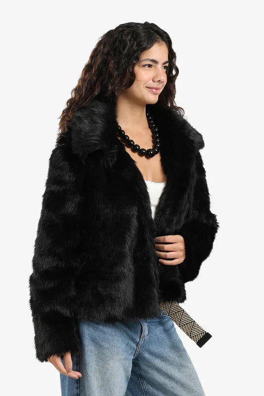 Sherpa Open Neckline Coat - Carina 12