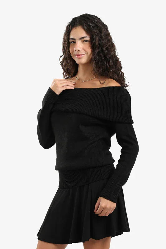 Carina - Off-Shoulder Ribbed Pullover 5