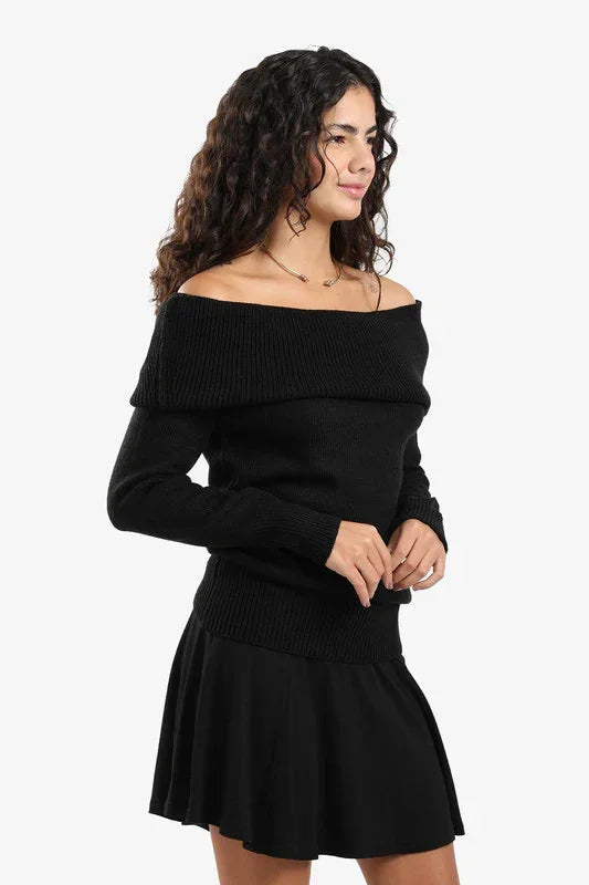 Carina - Off-Shoulder Ribbed Pullover 7