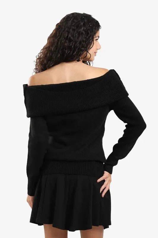 Carina - Off-Shoulder Ribbed Pullover 9