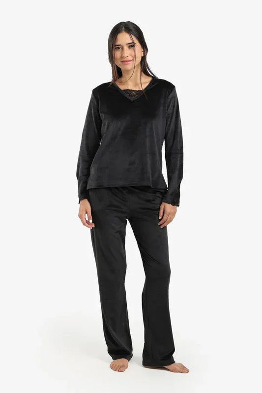 Carina - V-Neck with Lace Pyjama Set 1