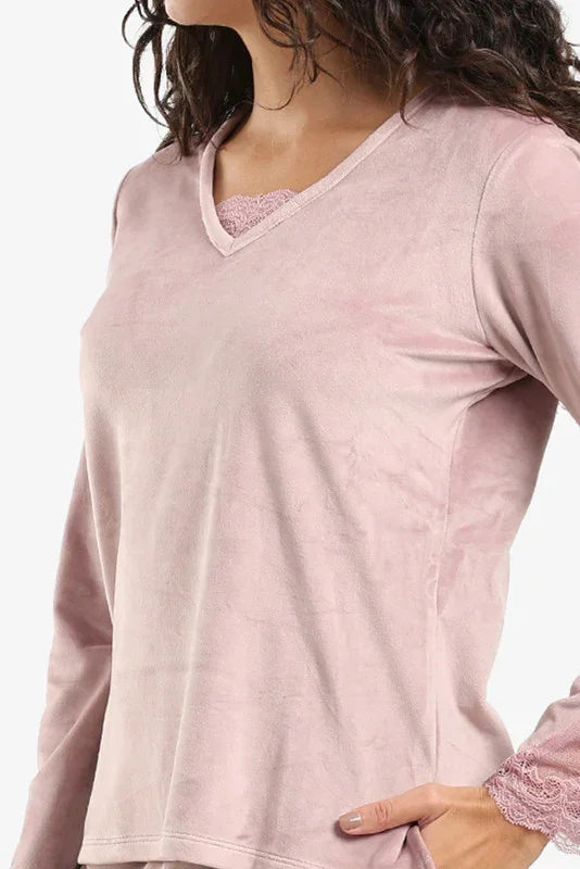 Carina - V-Neck with Lace Pyjama Set 17