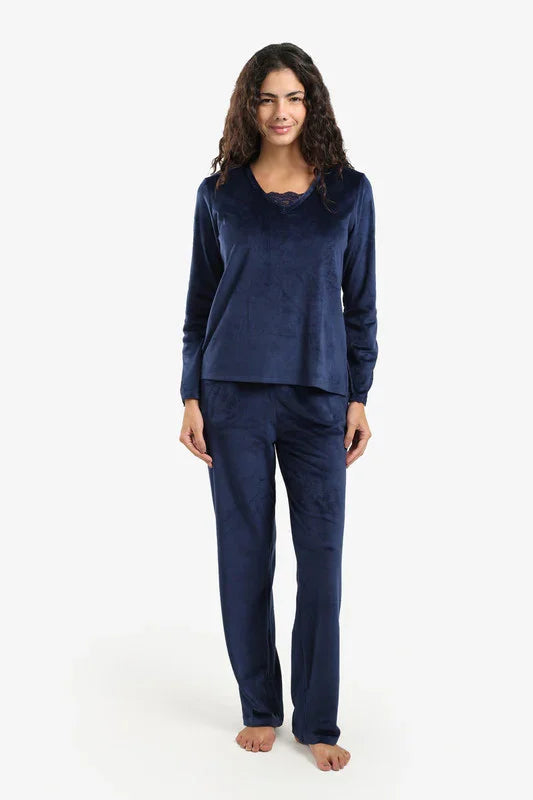 Carina - V-Neck with Lace Pyjama Set 2