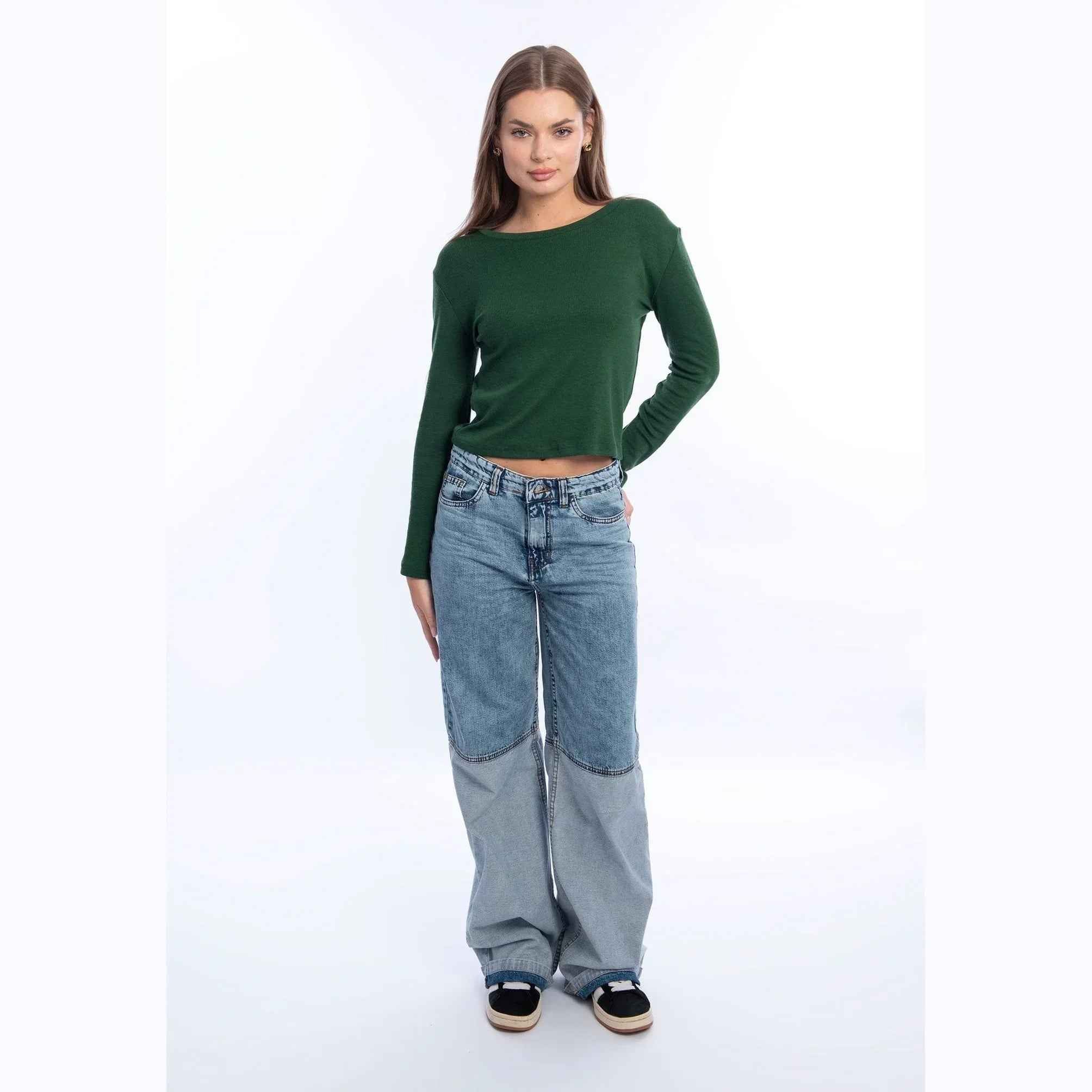 Long-sleeve Rounded-Neck Top - Viva - Babazzaro